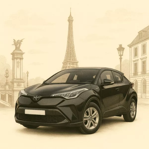 Toyota C-HR Hybride avec chauffeur VTC à Paris – Confort, écoresponsabilité et modernité