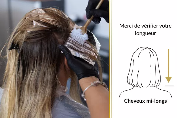 Couleur tête entière avec brushing inclus - Cheveux mi-longs