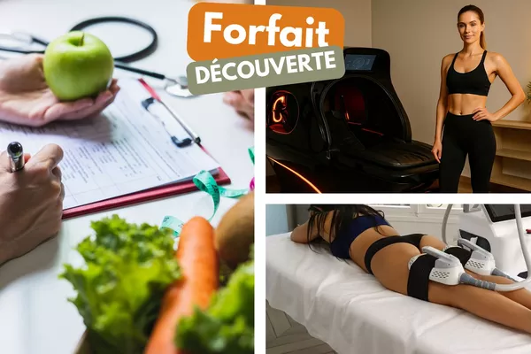 Forfait découverte minceur : 1 consultation diététique + 1 séance suprasculpt + 1 séance vélo infrarouge