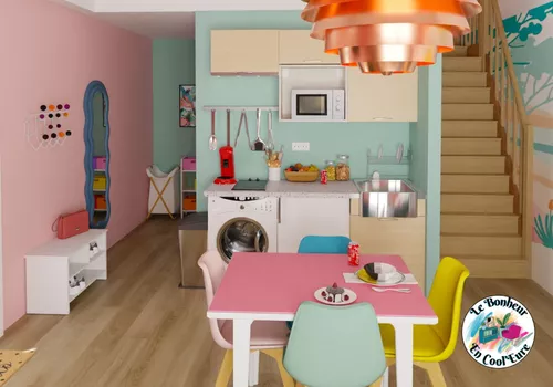 Décoration Colorée et Fonctionnelle — Ambiance Féminine Élégante