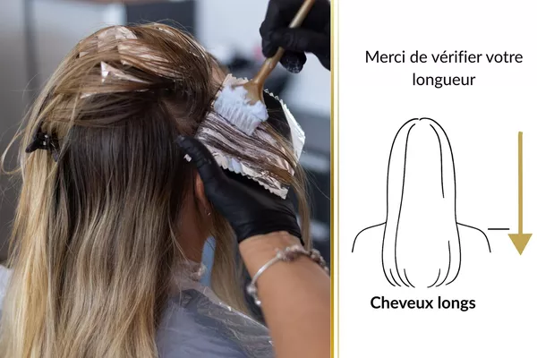 Couleur tête entière avec brushing inclus - Cheveux longs