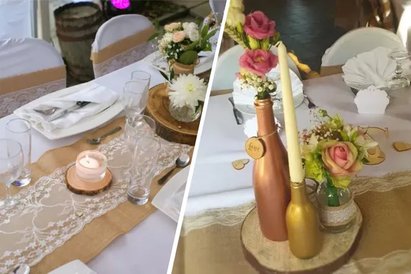 Location Chemin de table en jute dentelle (intérieure ou sur les côtés)