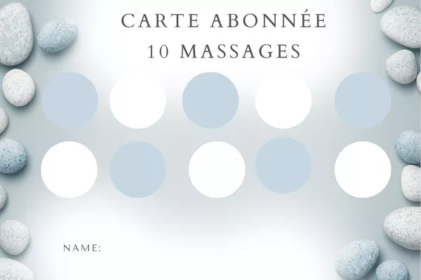 Carte Abonnement 10 massages au choix d'1H