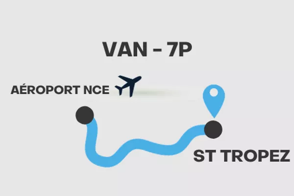 Transfert aéroport NCE - Saint Tropez (Van 7P)