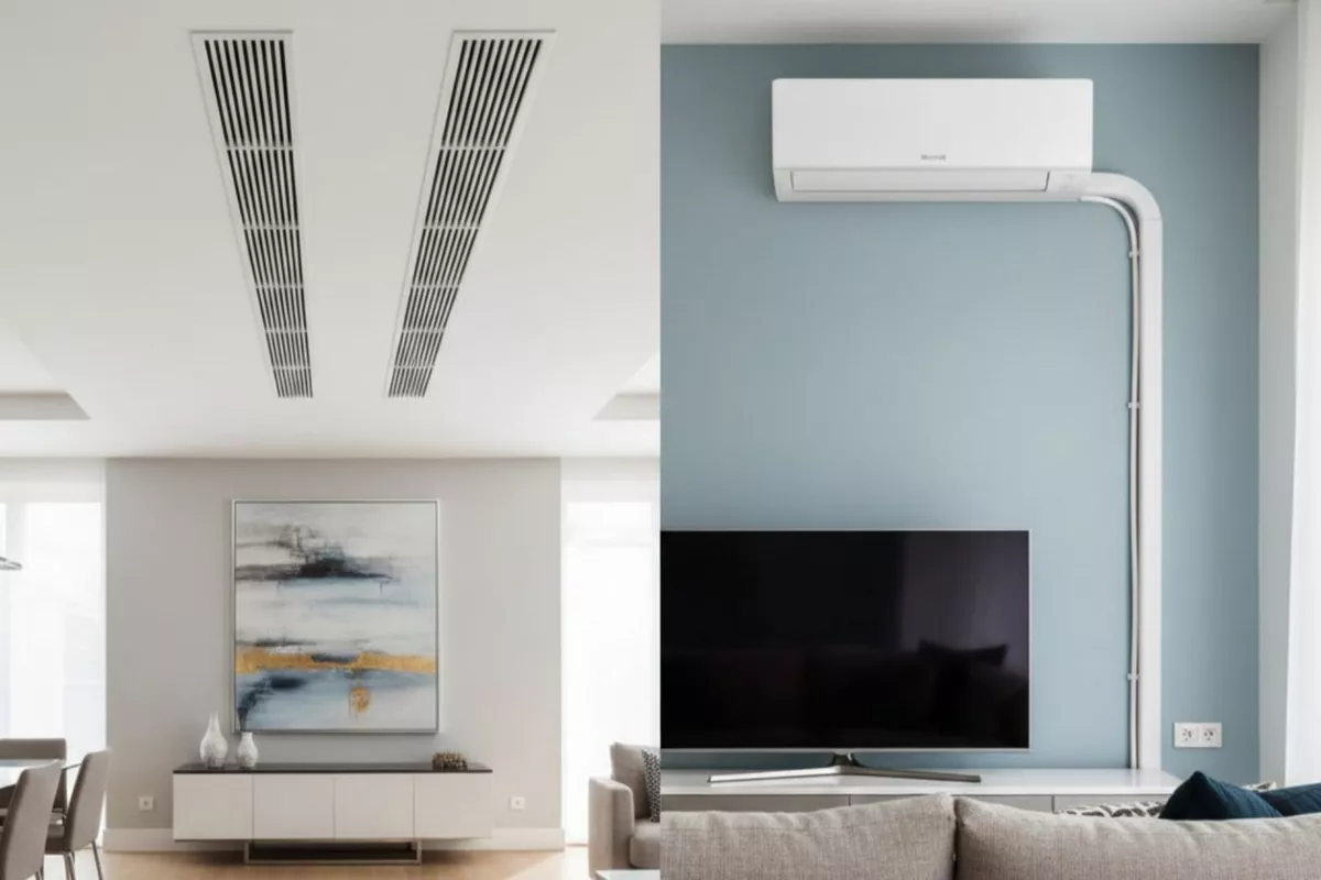 Climatisation encastrée ou avec goulottes apparentes