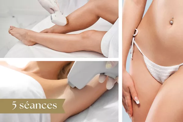 Forfait Épilation Laser 5 séances : Demi Jambes + Maillot intégral + Aisselles