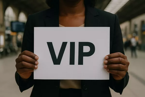 Accueil VTC VIP avec pancarte en gare ou aéroport