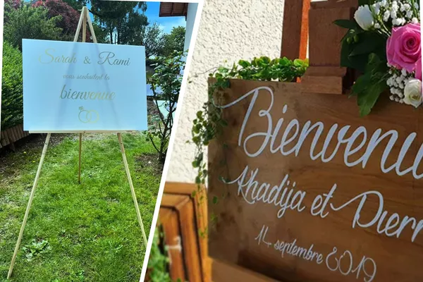Panneau de bienvenue en bois ou en plexi