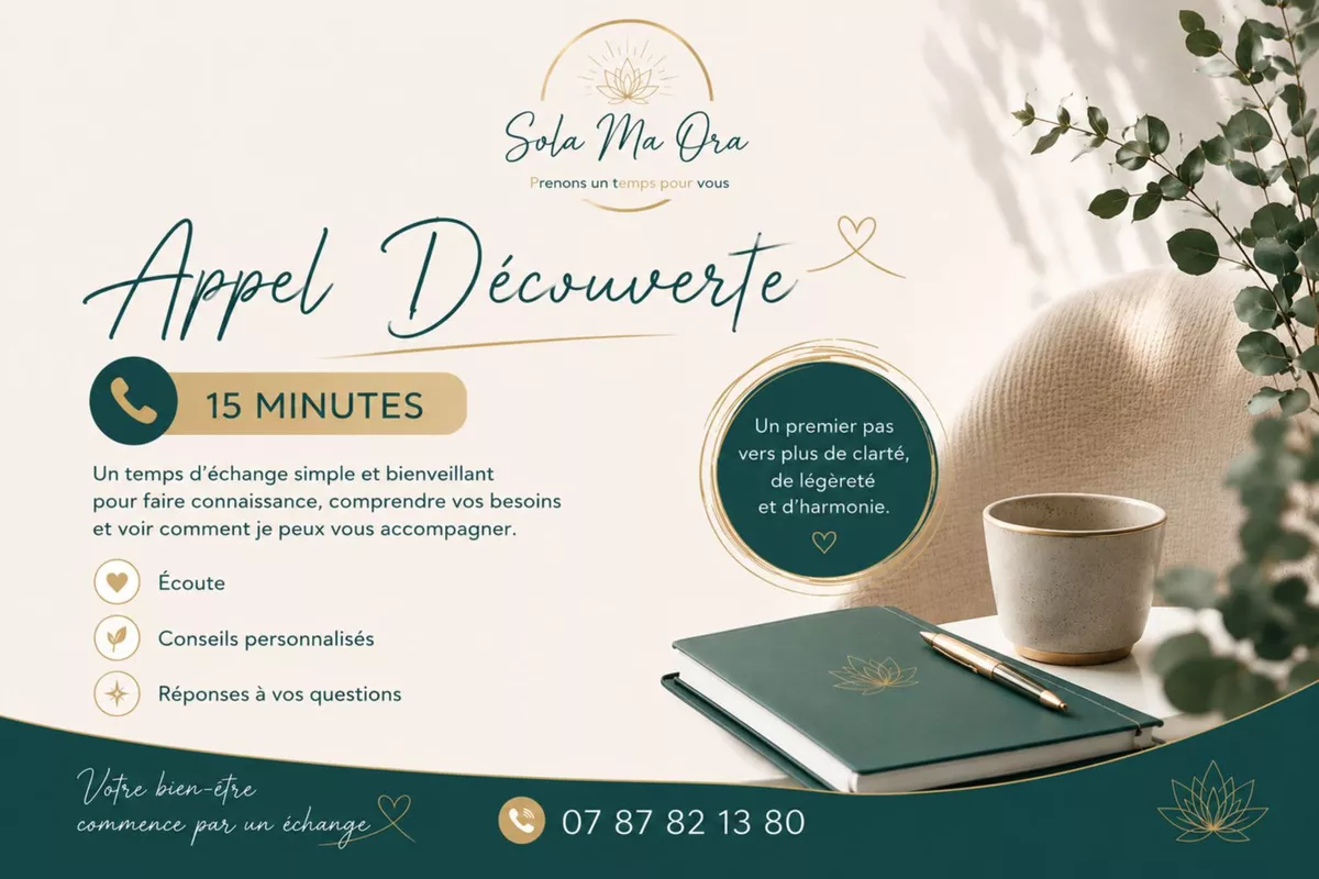Appel Découverte offert 15 minutes