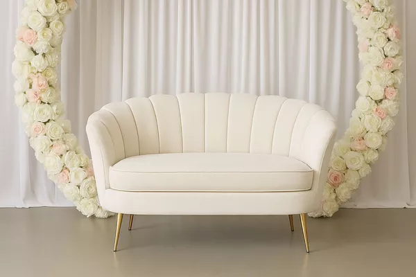 Location Banquette mariage : Velours crème