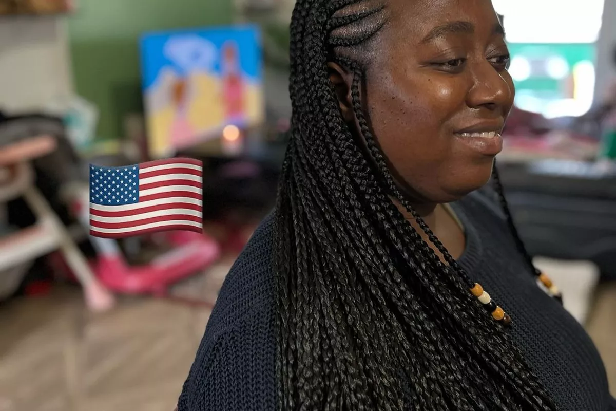 Braid derrière +natte collé devant