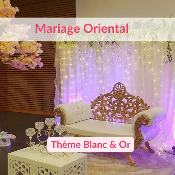 Mariage oriental au style blanc et doré : entre modernité et héritage