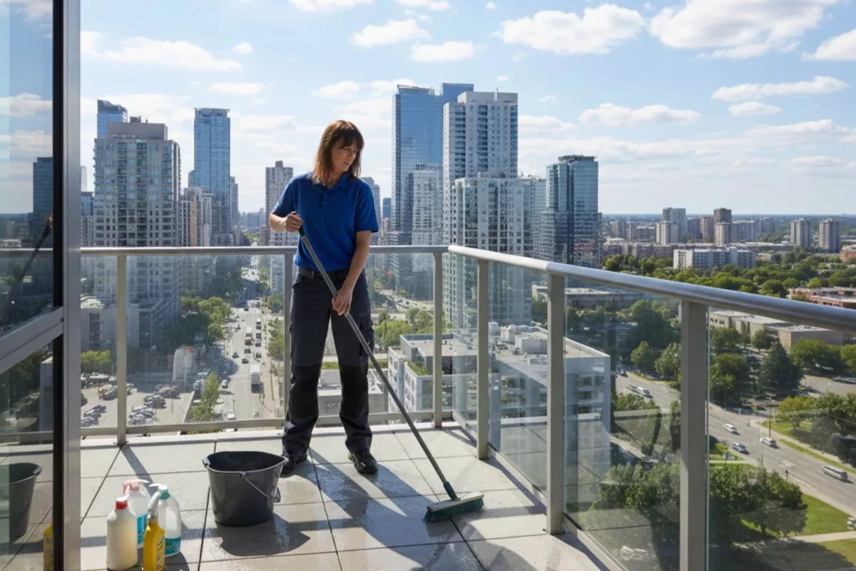 Nettoyage de terrasses et balcons