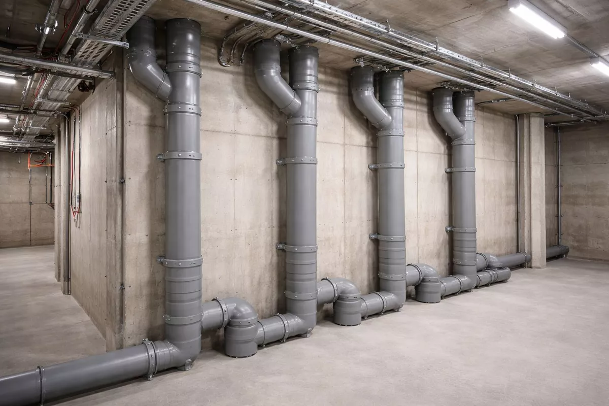 Installation des évacuations et colonnes montantes