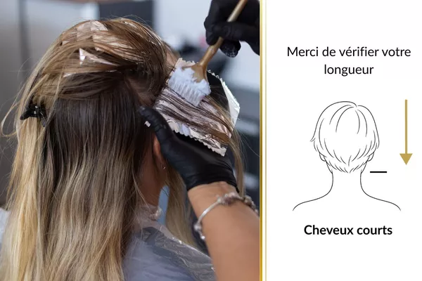 Couleur tête entière avec brushing inclus - Cheveux courts