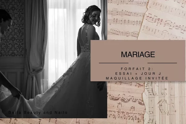 Forfait Mariage 2 (essai + maquillage jour J + tarifs réduits maquillage invité)