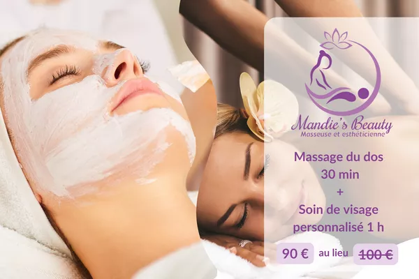 Massage du dos 30 min + Soin Visage personnalisé 1h à 90€ au lieu de 100€