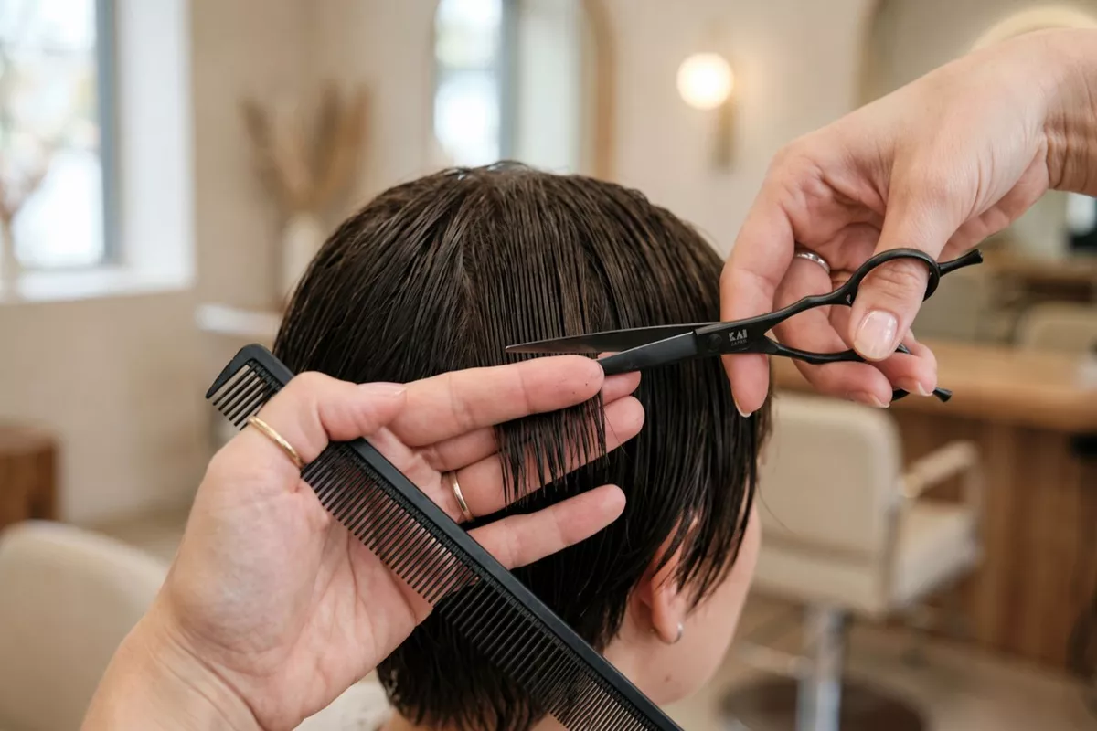 Shampoing + coupe + brushing courts