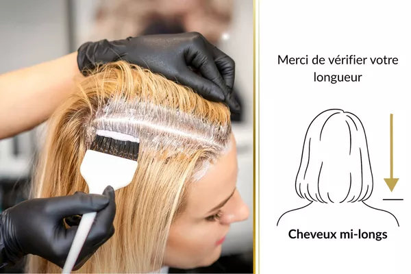 Couleur racine avec brushing inclus - Cheveux mi-longs
