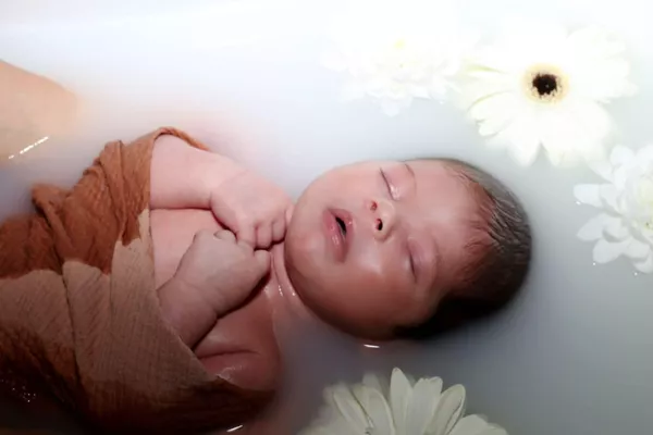 Shooting photo Bain Enveloppé au lait