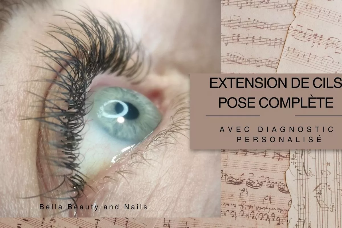 Extension de cils pose complète (cil à cils) avec diagnostic personnalisé