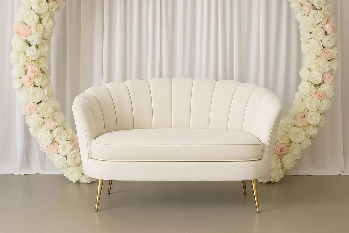 Location Banquette mariage : Velours crème
