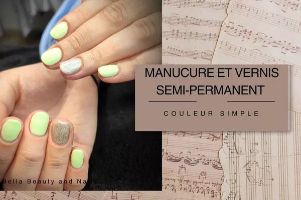 Manucure + semi permanent couleur simple 