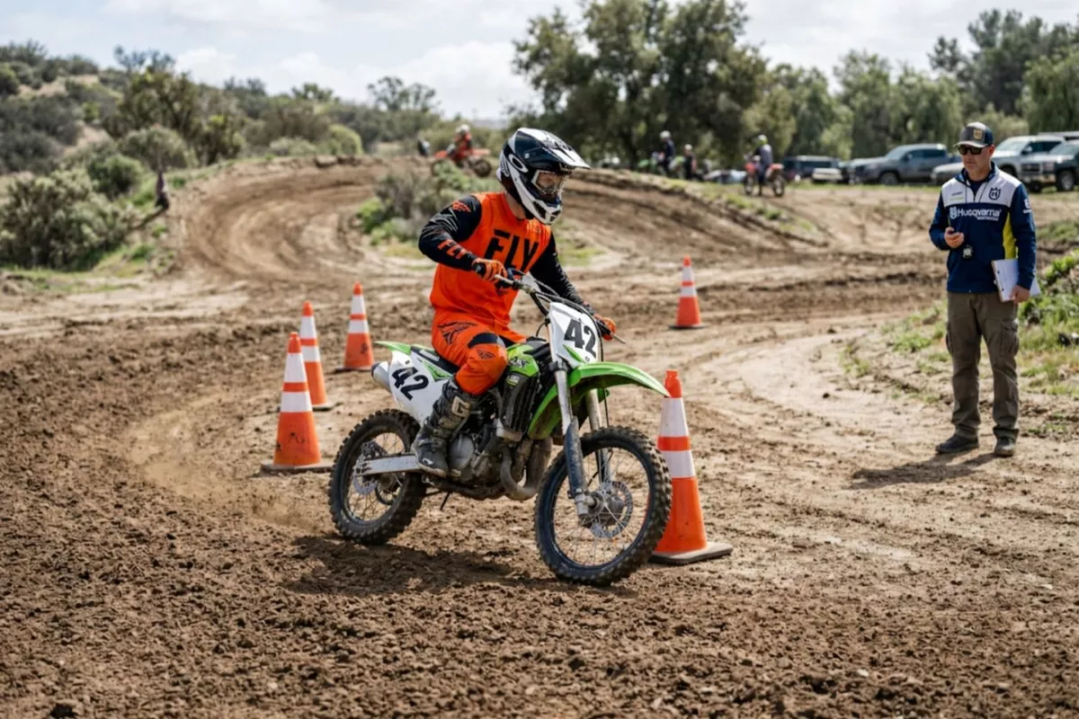 Cours moto-cross débutant — avec location (1h)