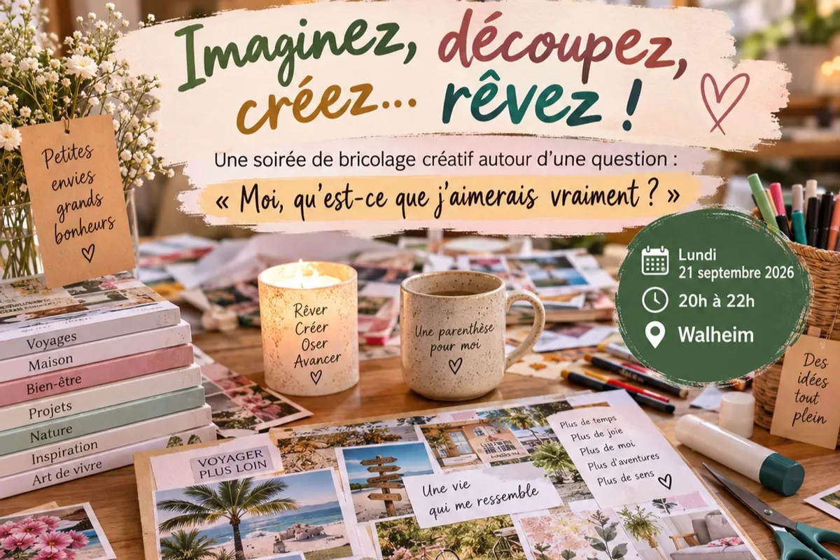 🌿 Lundi 21 septembre 2026 – 🌿 Imaginez, découpez, créez… rêvez ! – Soirée créative