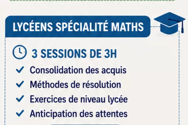 Stage pour Lycéens Spé Maths (petit groupe) ( 3 x 3h )
