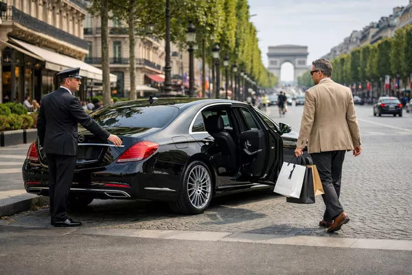 Photo illustrative d'une berline avec chauffeur