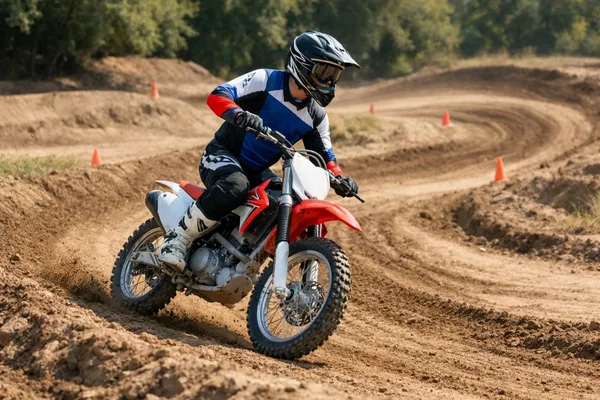 Cours moto-cross débutant+   — avec location (1h)