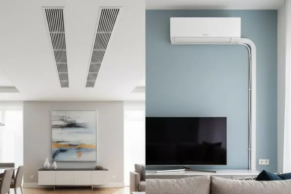 Climatisation encastrée ou avec goulottes apparentes