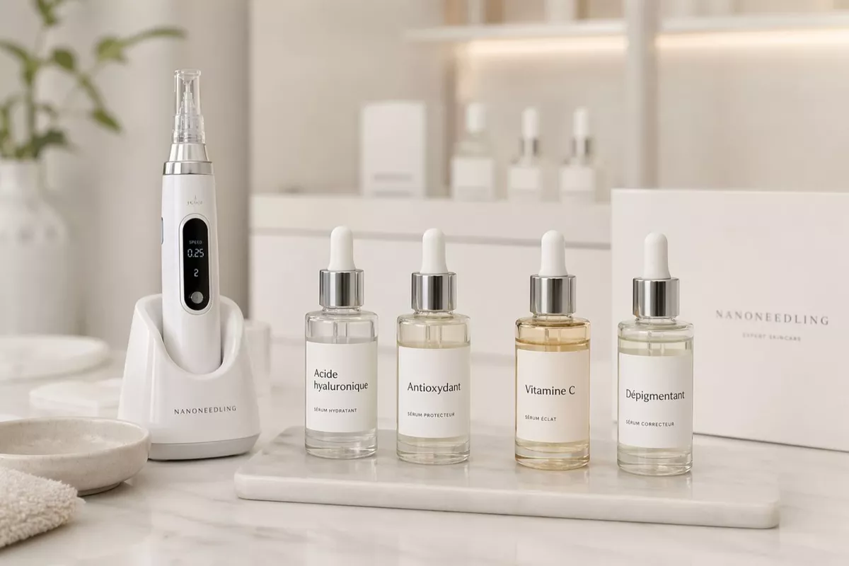 NANONEEDLING au choix: Acide hyaluronique- Antioxydant- Vitamine C- Dépigmentant ou bot