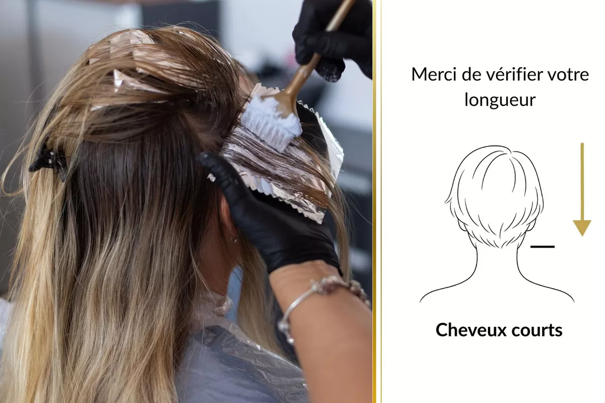 Couleur tête entière avec brushing inclus - Cheveux courts