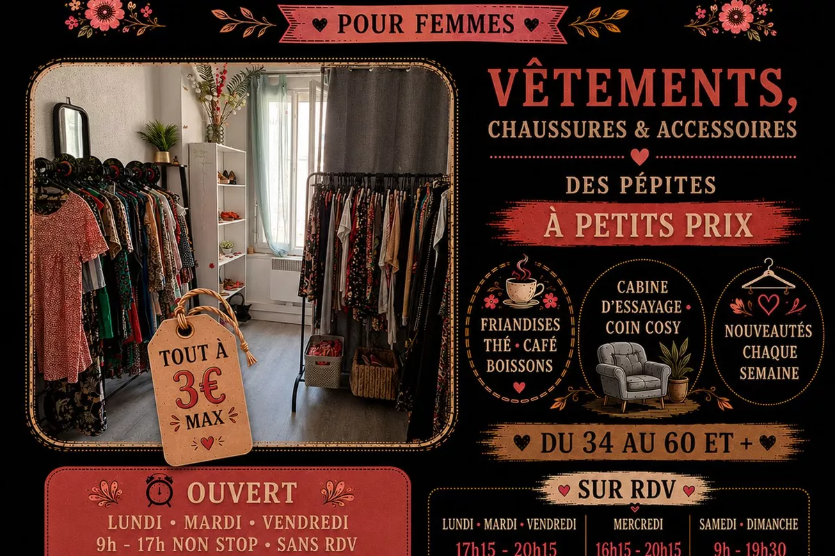 Vente de vêtements seconde main Langon