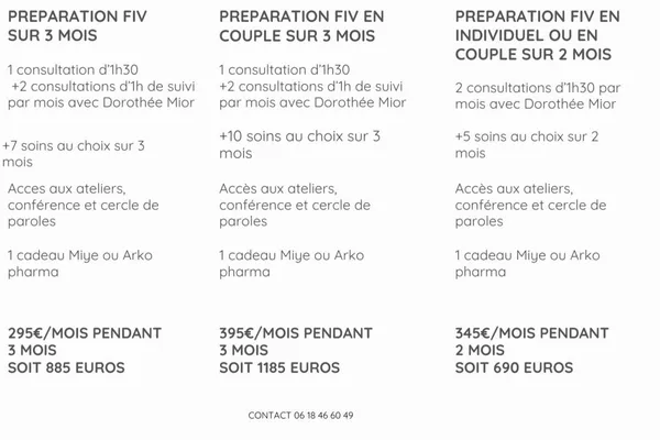 ACCOMPAGNEMENT PREPARATION FIV EN INDIVIDUEL OU EN COUPLE